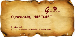 Gyarmathy Máté névjegykártya