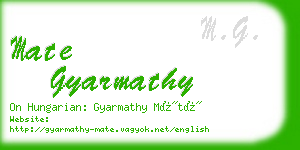 mate gyarmathy business card